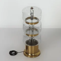 Hot Pamono Large Floor Lamp in Mouth Blown Bubble Glass and Brass, 1970s