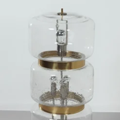 Hot Pamono Large Floor Lamp in Mouth Blown Bubble Glass and Brass, 1970s