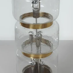 Hot Pamono Large Floor Lamp in Mouth Blown Bubble Glass and Brass, 1970s