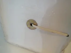 Sale Pamono Large Floor Lamp with White Ceramic Base and Woven Shade, 1970s