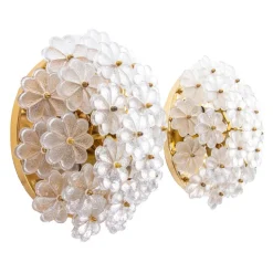 Clearance Pamono Large Floral Wall or Flush Mount Lamp by Ernst Palme for Palwa