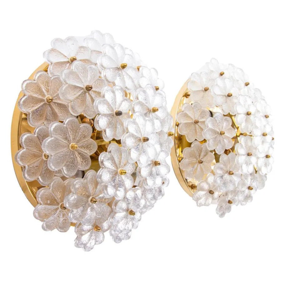 Clearance Pamono Large Floral Wall or Flush Mount Lamp by Ernst Palme for Palwa