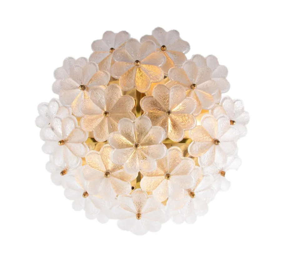 Clearance Pamono Large Floral Wall or Flush Mount Lamp by Ernst Palme for Palwa