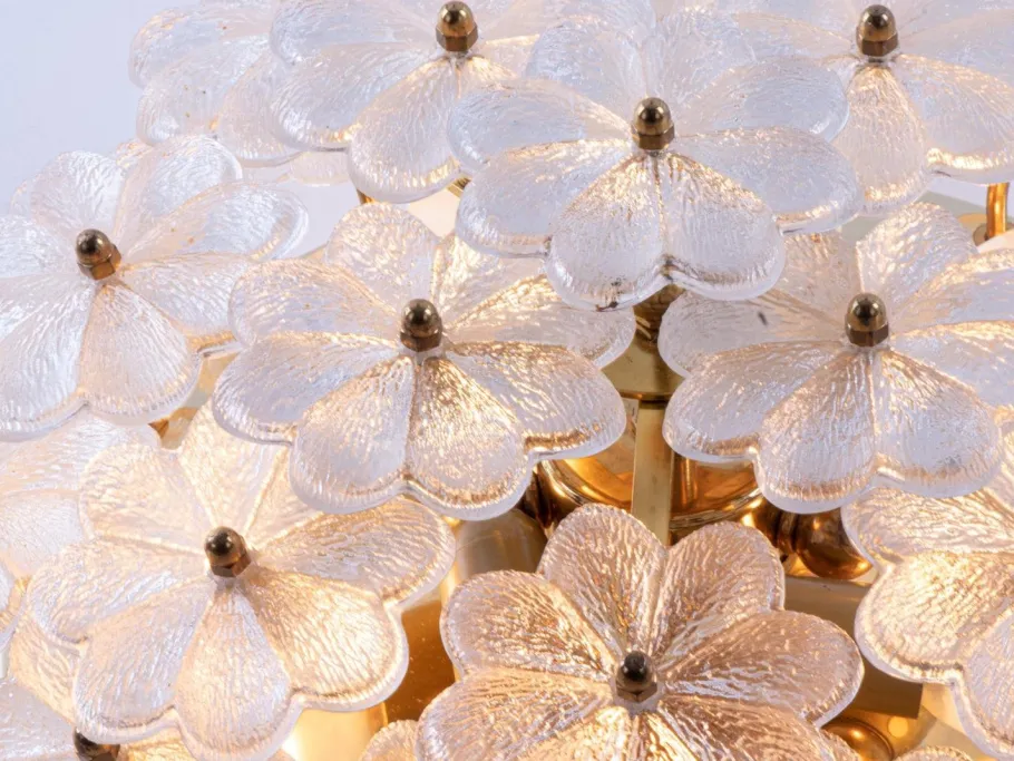 Clearance Pamono Large Floral Wall or Flush Mount Lamp by Ernst Palme for Palwa