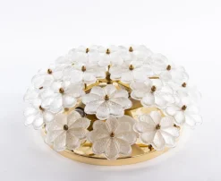 Clearance Pamono Large Floral Wall or Flush Mount Lamp by Ernst Palme for Palwa