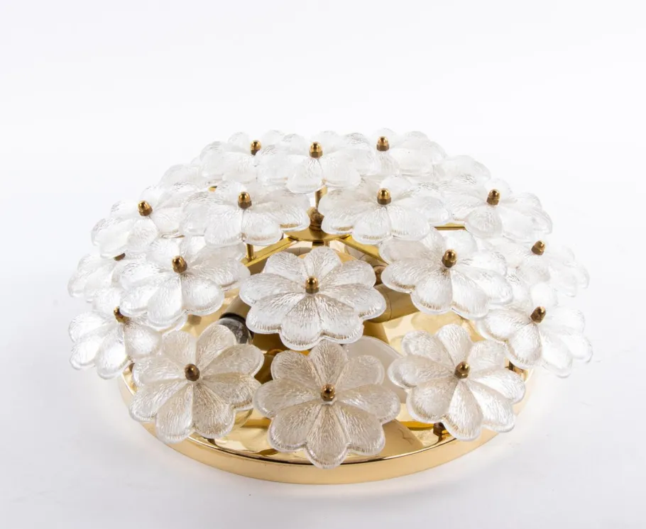 Clearance Pamono Large Floral Wall or Flush Mount Lamp by Ernst Palme for Palwa