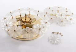 Clearance Pamono Large Floral Wall or Flush Mount Lamp by Ernst Palme for Palwa