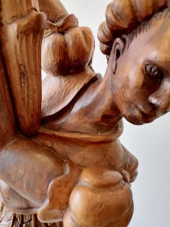 Discount Pamono Large Florentine Italian Torchere with Nubian Carved Wood