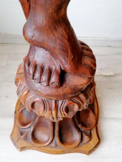 Discount Pamono Large Florentine Italian Torchere with Nubian Carved Wood