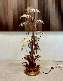 Clearance Pamono Large Florentine Style Gilt Metal Table or Floor Lamp by Hans Kögl, 1970s