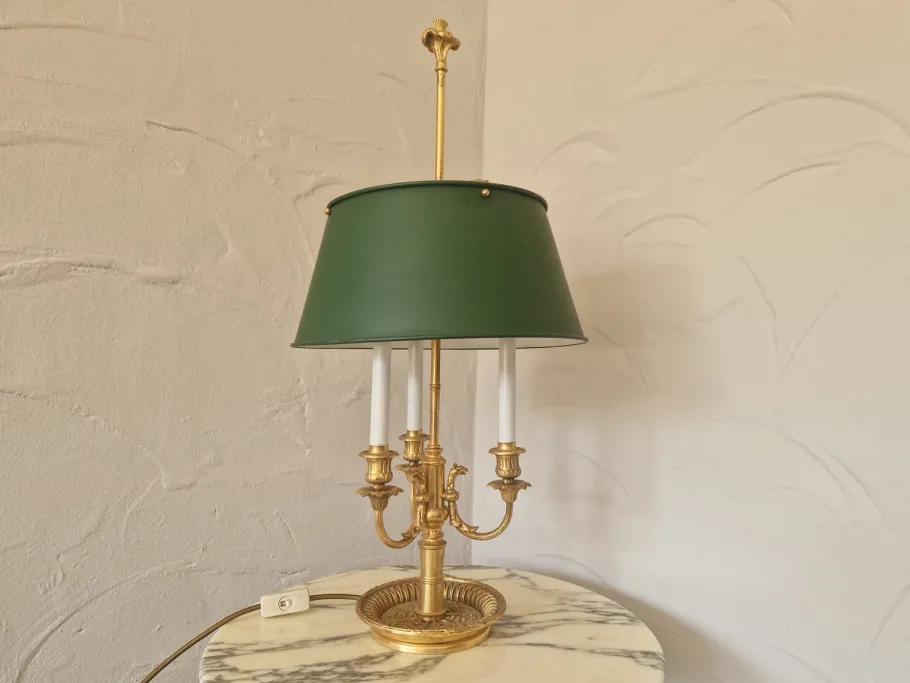 Sale Pamono Large French Bouillotte Table Lamp in Gold-Plated Brass, 1960s