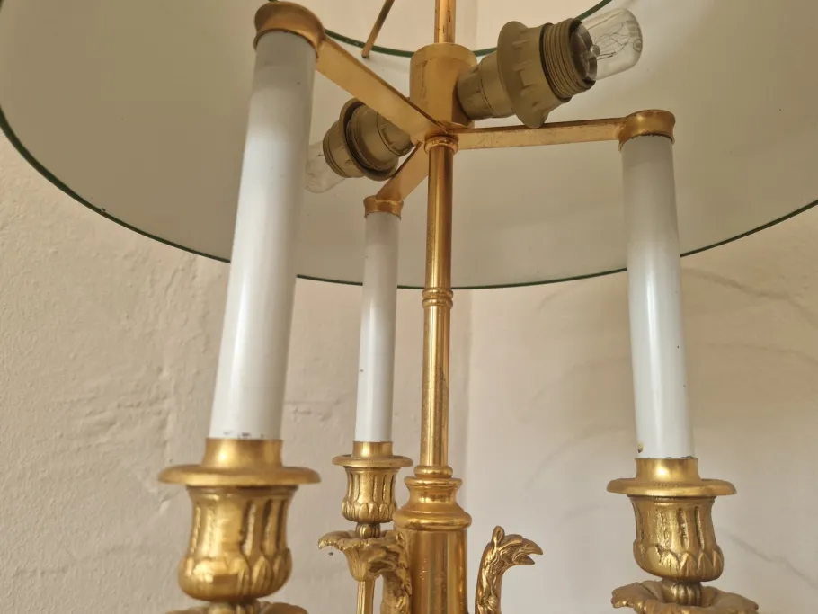 Sale Pamono Large French Bouillotte Table Lamp in Gold-Plated Brass, 1960s