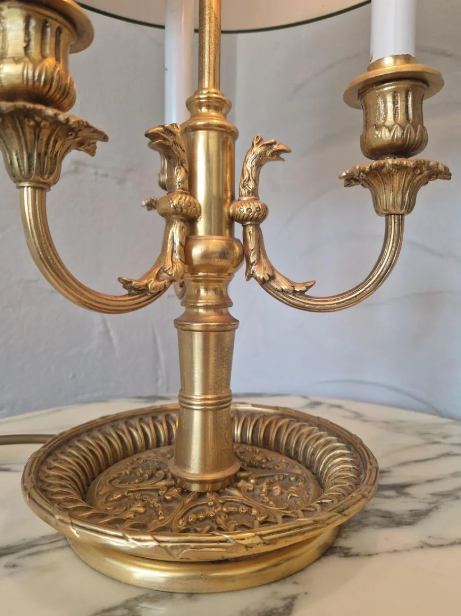 Sale Pamono Large French Bouillotte Table Lamp in Gold-Plated Brass, 1960s