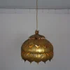 Best Pamono Large French Brass Lotus Ceiling Lamp, 1940s