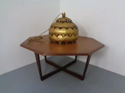 Best Pamono Large French Brass Lotus Ceiling Lamp, 1940s