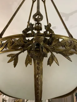 Clearance Pamono Large French Empire Style Chandelier in Gilt Bronze, 1890s