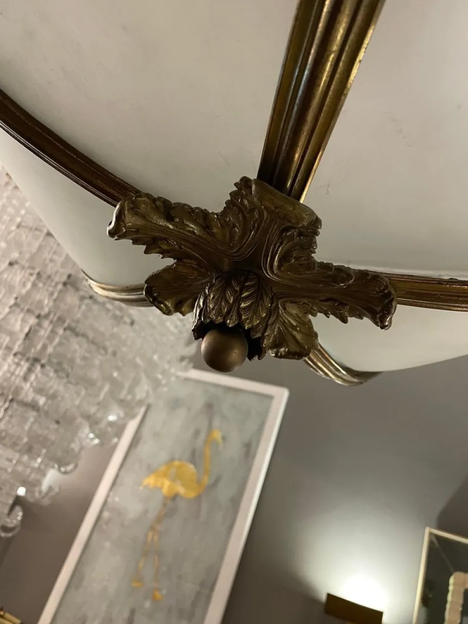 Clearance Pamono Large French Empire Style Chandelier in Gilt Bronze, 1890s