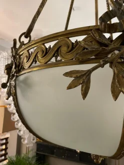 Clearance Pamono Large French Empire Style Chandelier in Gilt Bronze, 1890s