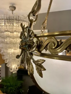 Clearance Pamono Large French Empire Style Chandelier in Gilt Bronze, 1890s