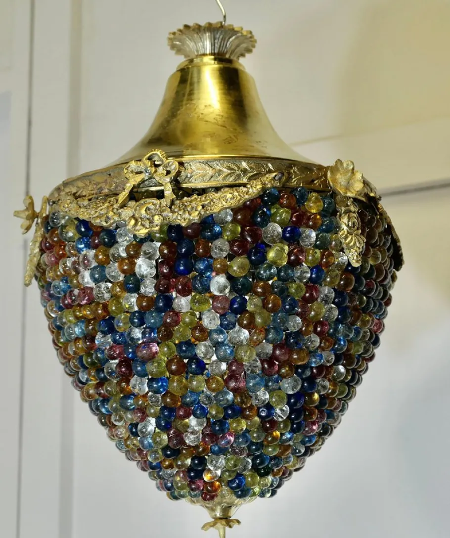 Hot Pamono Large French Multi Coloured Teardrop Lamp Shade, 1960s