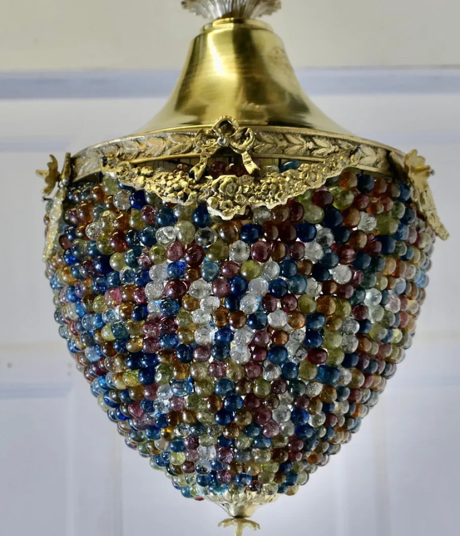 Hot Pamono Large French Multi Coloured Teardrop Lamp Shade, 1960s