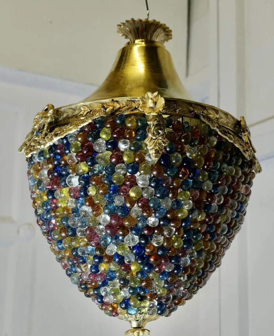 Hot Pamono Large French Multi Coloured Teardrop Lamp Shade, 1960s