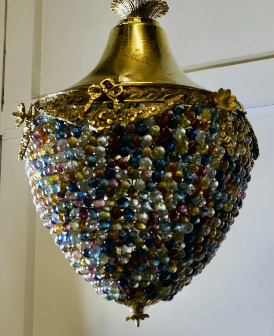 Hot Pamono Large French Multi Coloured Teardrop Lamp Shade, 1960s