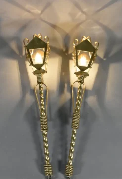 Clearance Pamono Large French Wall Sconces, 1950s, Set of 2