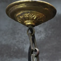 Clearance Pamono Large French White Opaline Glass and Brass Pendant Lamp