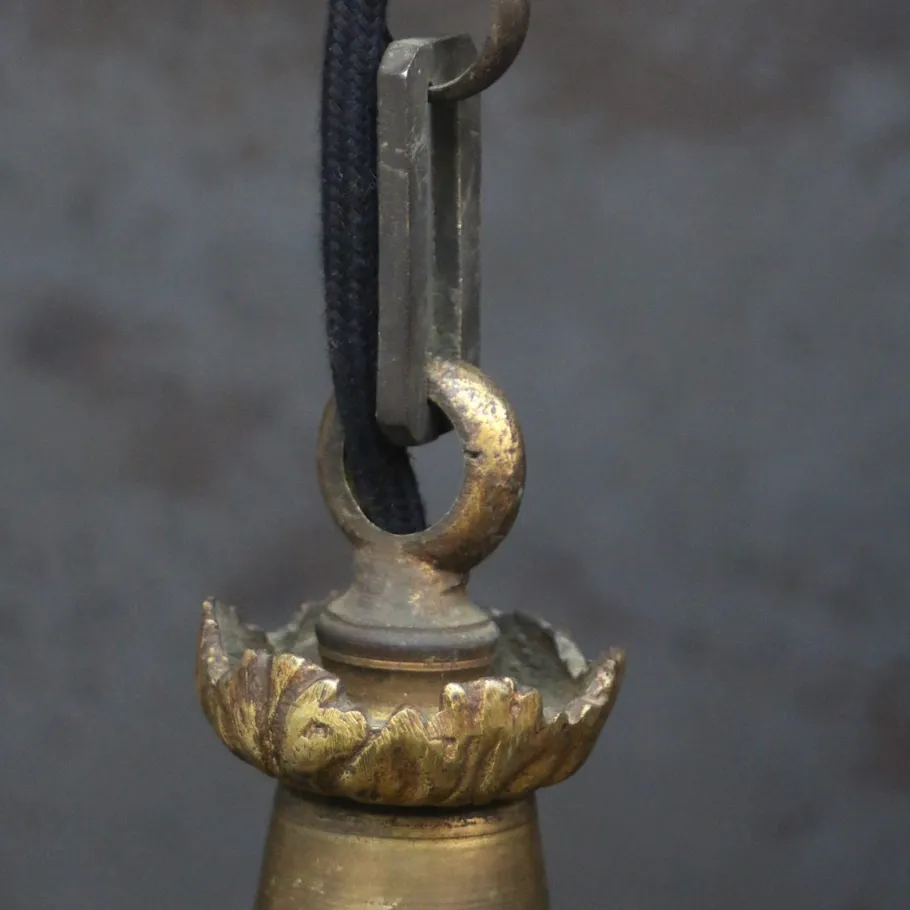 Clearance Pamono Large French White Opaline Glass and Brass Pendant Lamp