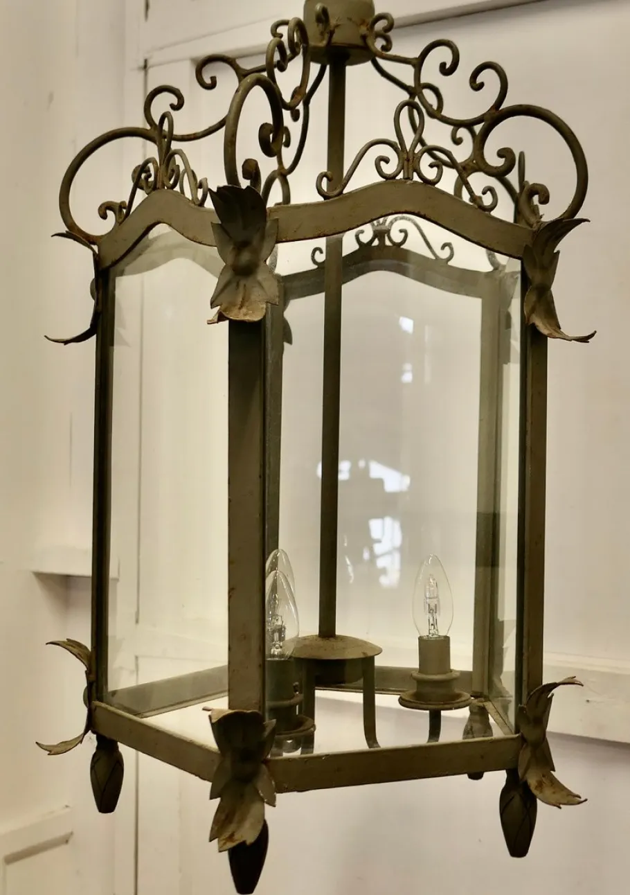 New Pamono Large French Wrought Iron Hall Lantern