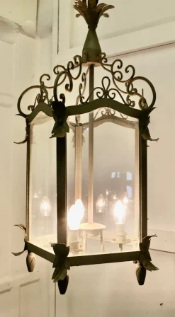 New Pamono Large French Wrought Iron Hall Lantern