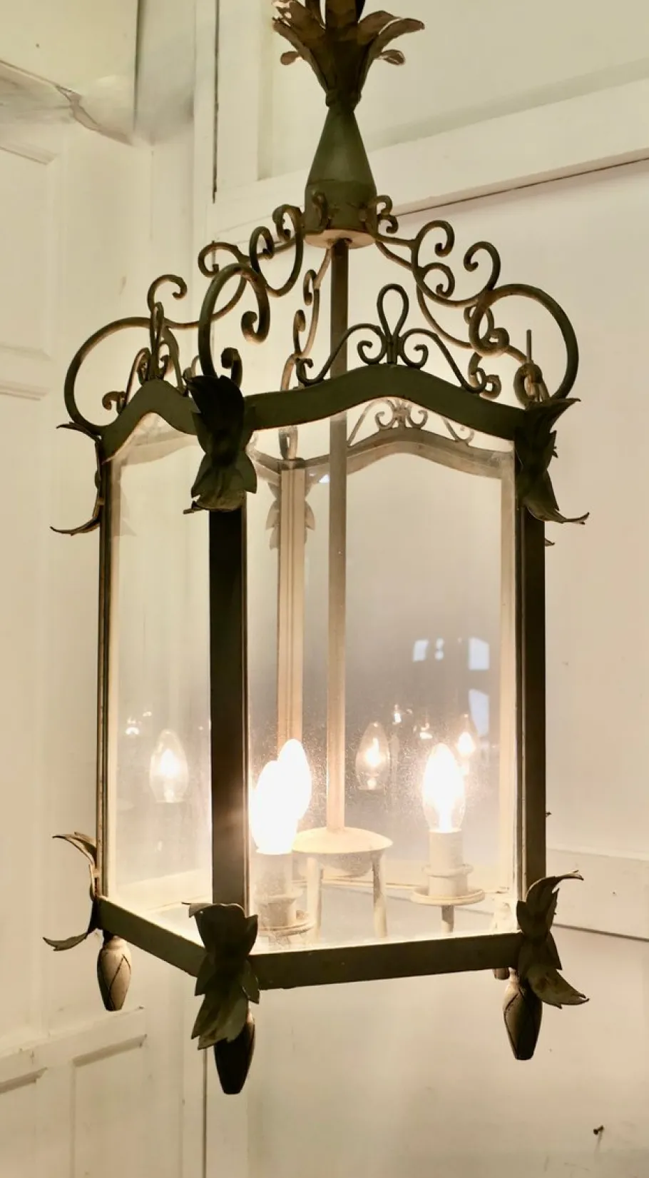 New Pamono Large French Wrought Iron Hall Lantern