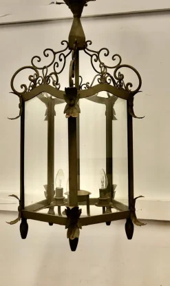 New Pamono Large French Wrought Iron Hall Lantern