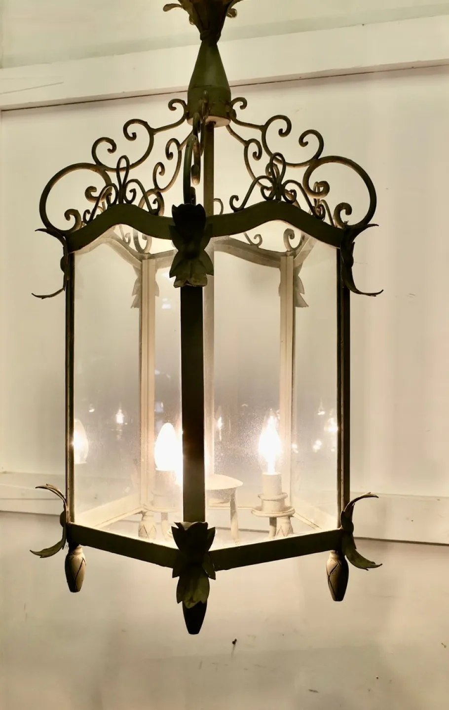 New Pamono Large French Wrought Iron Hall Lantern
