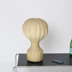 Discount Pamono Large Gatto Beige Cocoon Table Lamp attributed to Castiglioni for Flos, Italy, 1960s