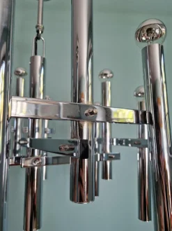 Discount Pamono Large Geometric Chandelier in Chromed Metal by Gaetano Sciolari for Massive, 1970