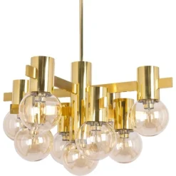 Sale Pamono Large German Brass Chandelier, 1960s