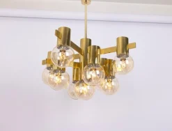 Sale Pamono Large German Brass Chandelier, 1960s