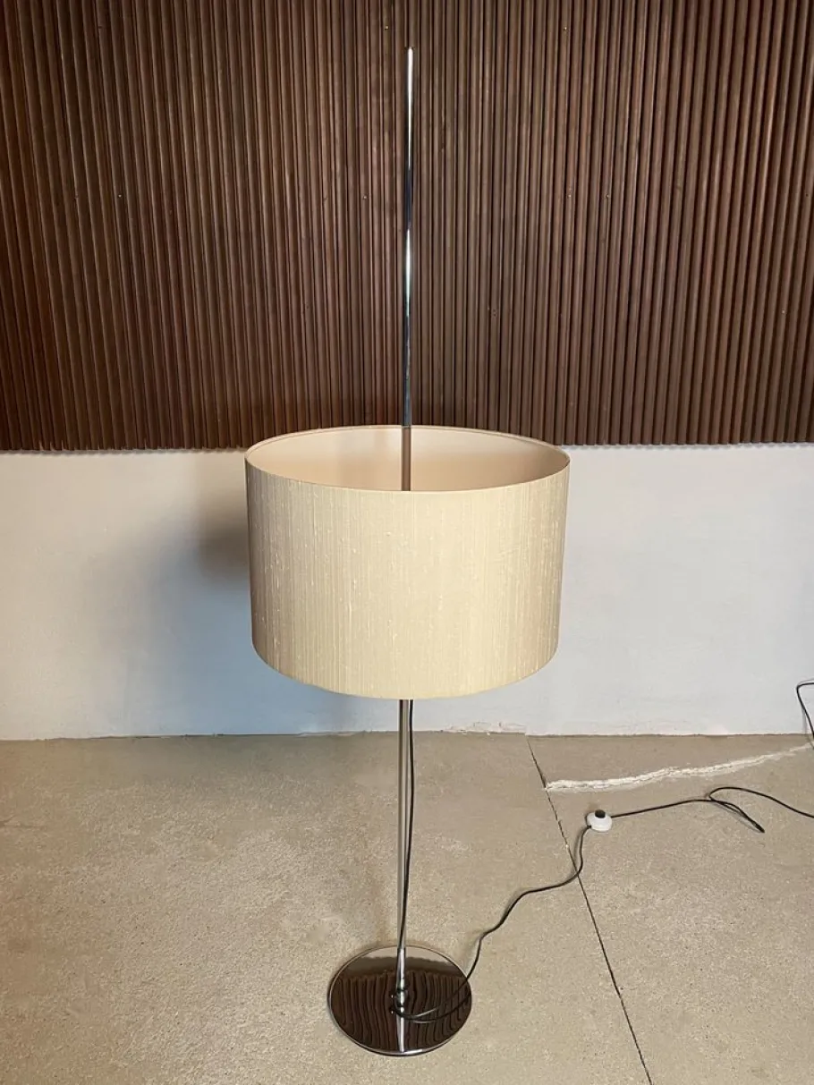 Sale Pamono Large German Chromed Floor Lamp with Adjustable Lampshade from Staff, 1960s