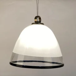 Clearance Pamono Large Glass Bell Shape Pendant Pendant by Renato Toso for Leucos Murano 1960s
