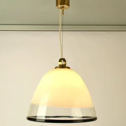 Clearance Pamono Large Glass Bell Shape Pendant Pendant by Renato Toso for Leucos Murano 1960s