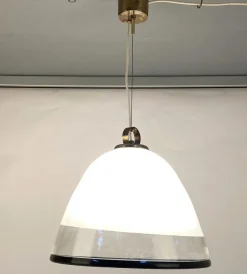Clearance Pamono Large Glass Bell Shape Pendant Pendant by Renato Toso for Leucos Murano 1960s