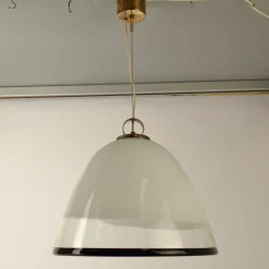 Clearance Pamono Large Glass Bell Shape Pendant Pendant by Renato Toso for Leucos Murano 1960s