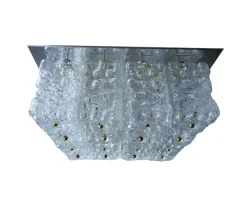 Clearance Pamono Large Glass Ceiling Lamp from Limburg