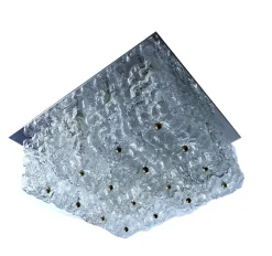 Clearance Pamono Large Glass Ceiling Lamp from Limburg