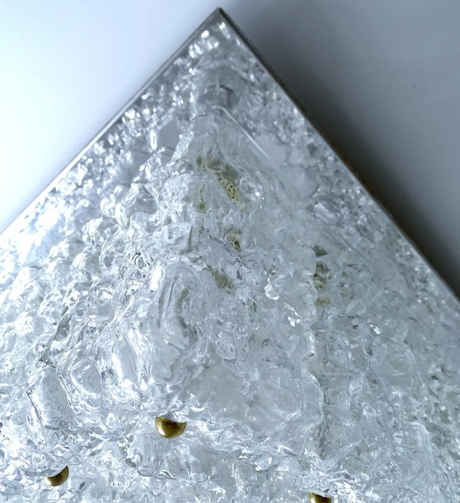 Clearance Pamono Large Glass Ceiling Lamp from Limburg