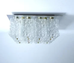 Clearance Pamono Large Glass Ceiling Lamp from Limburg