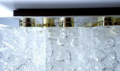 Clearance Pamono Large Glass Ceiling Lamp from Limburg