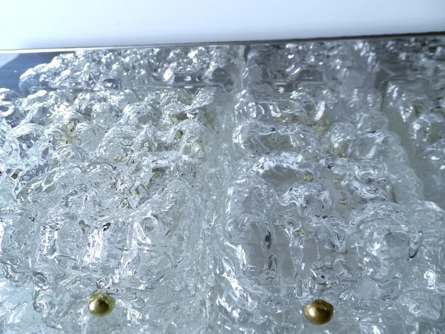 Clearance Pamono Large Glass Ceiling Lamp from Limburg